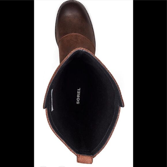 💗Sorel cate tall waterproof leather boot cushioned foodbed size 5 new - Picture 5 of 14